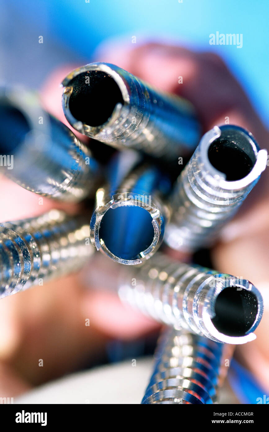 Vis pour l'escalade sur glace de près. Banque D'Images
