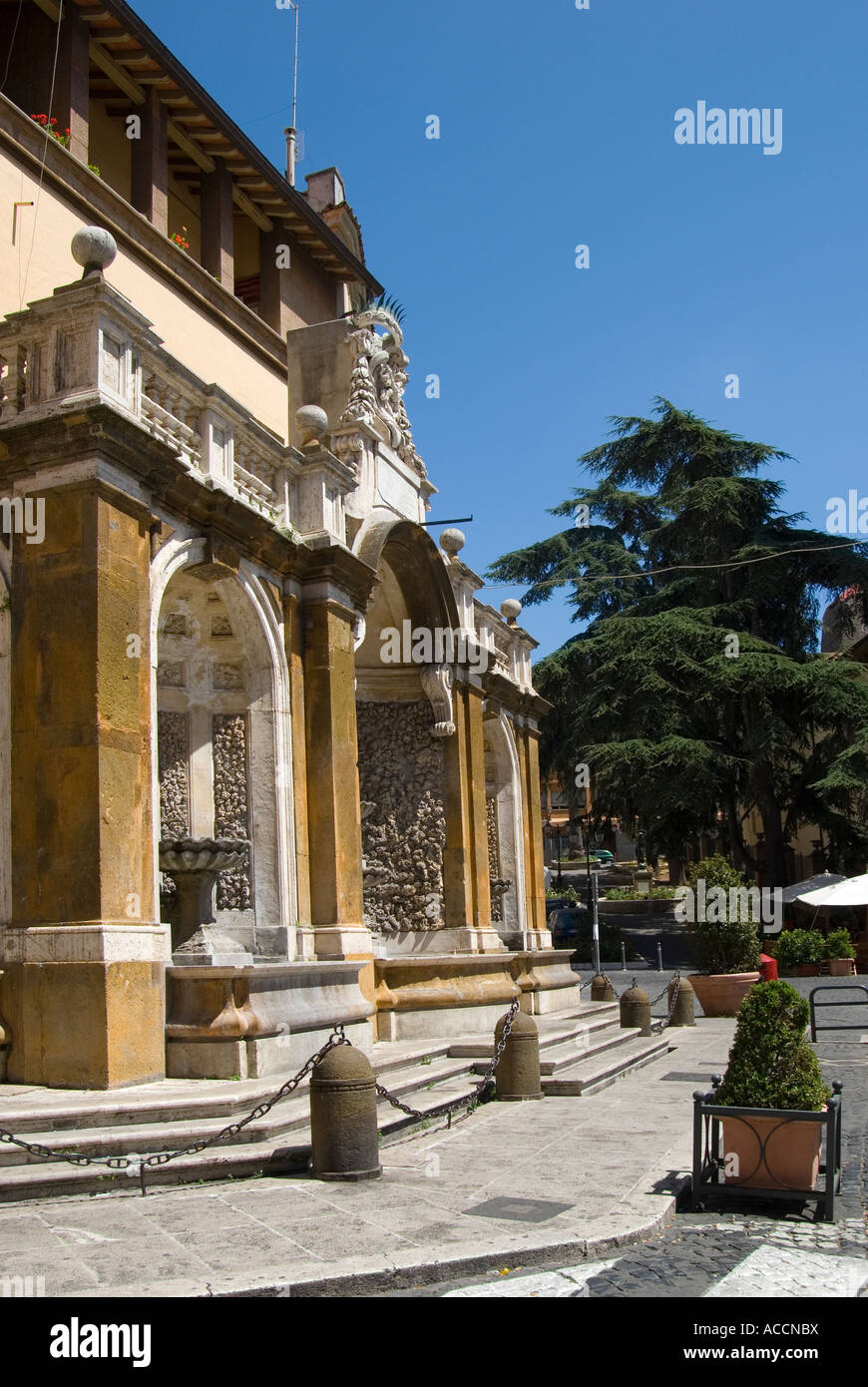 Frascati, lazio, Italie. Fontaine monumentale de la Piazza San Pietro Banque D'Images