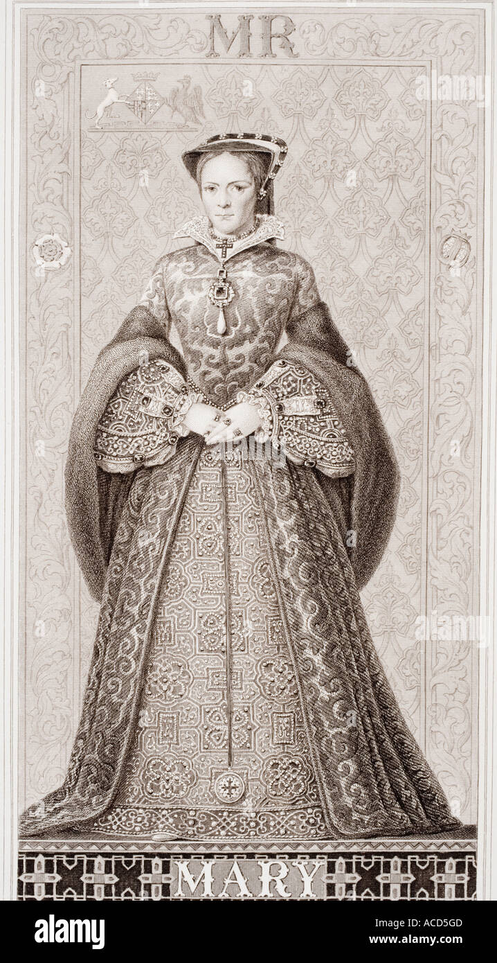 Marie I, 1516 – 1558, alias Mary Tudor. Reine d'Angleterre et d'Irlande. Banque D'Images