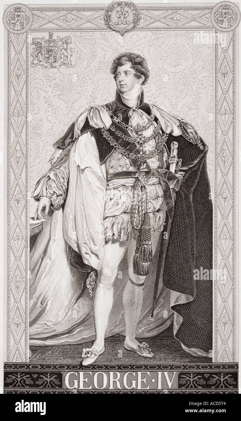 George IV, 1762 - 1830. Roi de Grande-Bretagne et d'Irlande et roi de Hanovre, 1820 - 1830. Banque D'Images