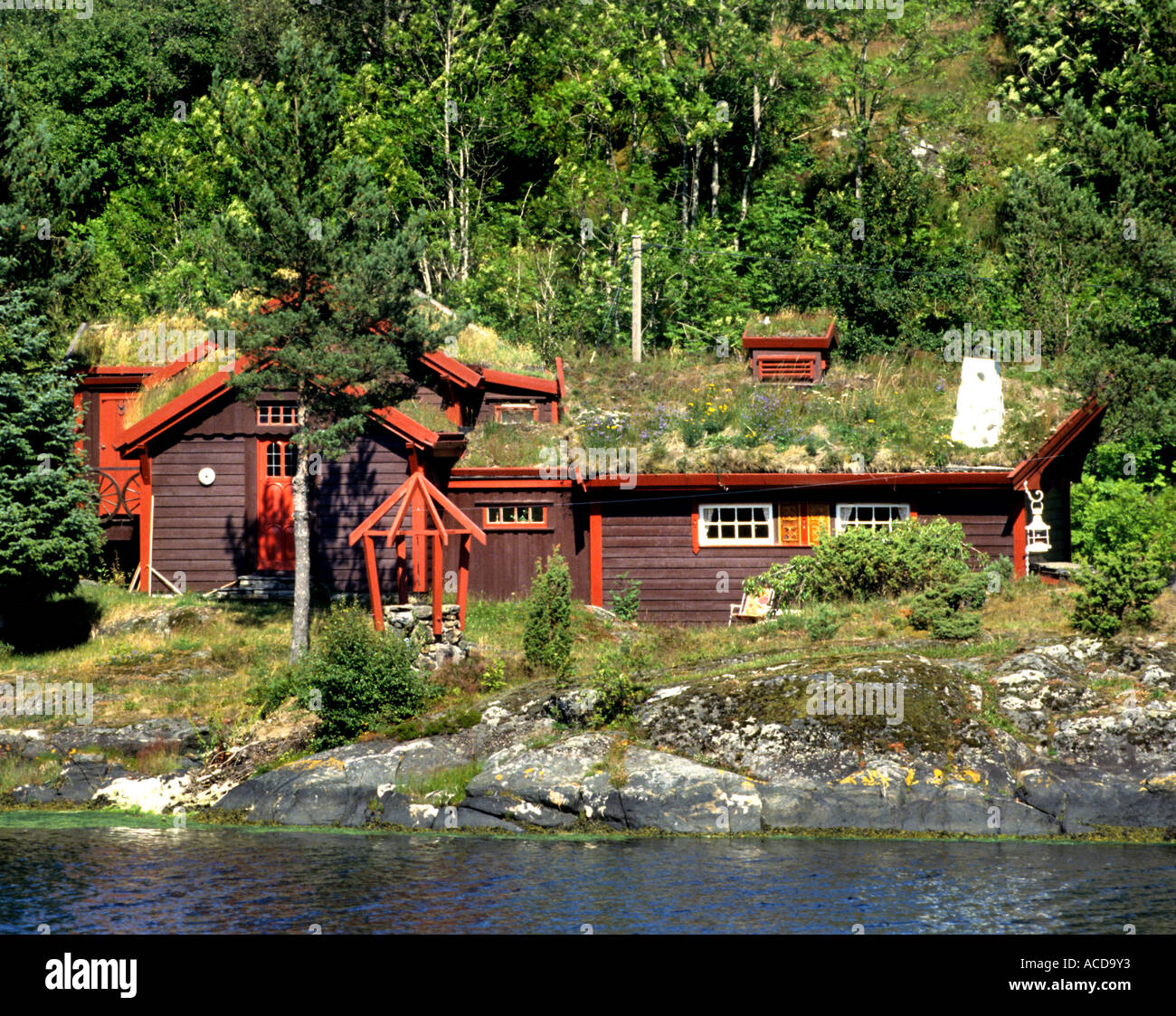 Agriculteur ferme Norvège Norwegian Mountain House Banque D'Images