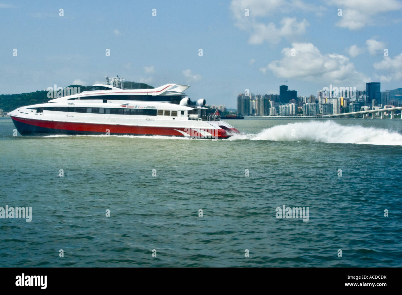 Ferry de turboréacteur entre Macao et Hong Kong Banque D'Images