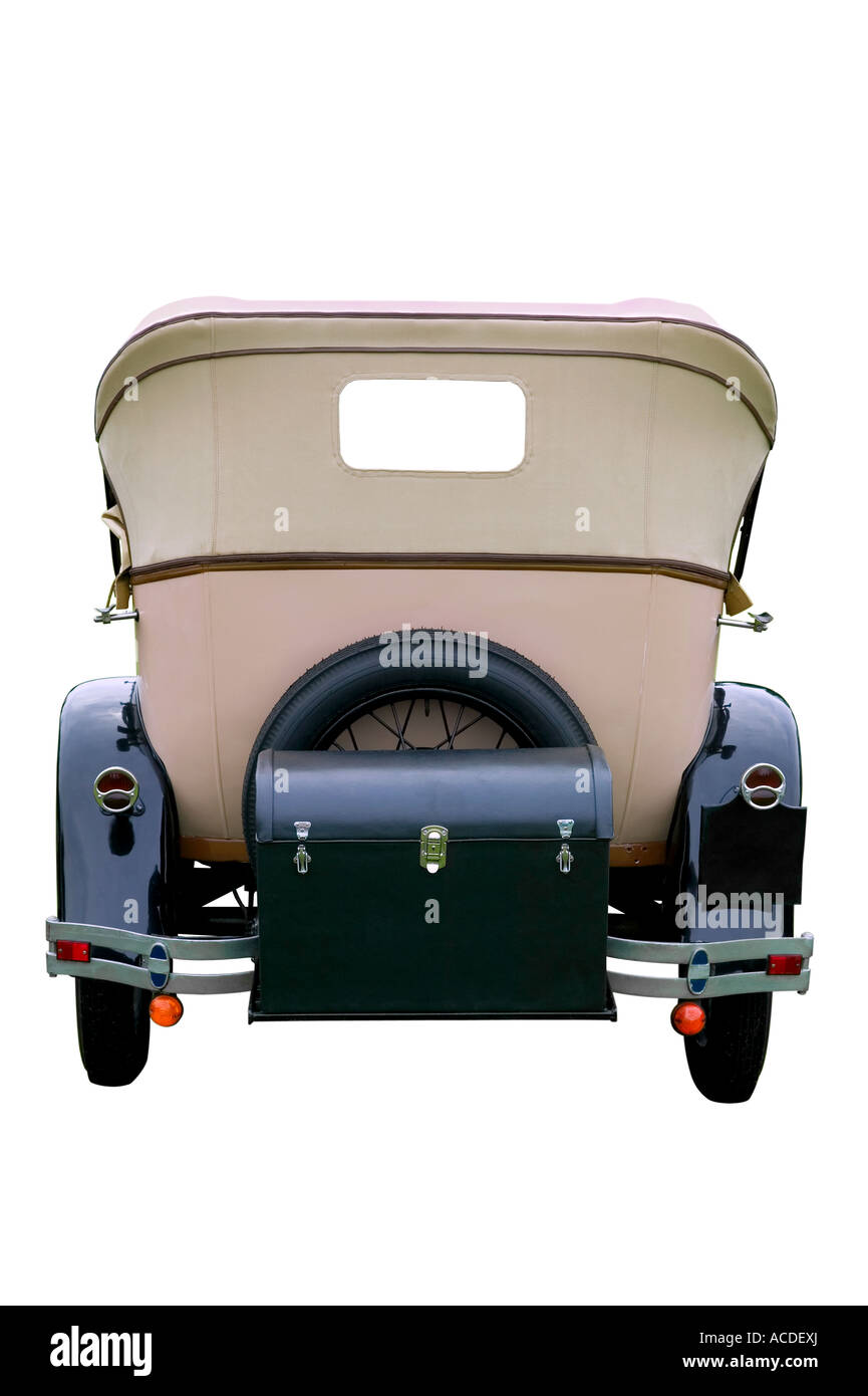 L'extrémité arrière d'une voiture de collection isolated on white With clipping path Banque D'Images L'extrémité arrière d'une voiture de collection isolated on white With clipping path Banque D'Images
