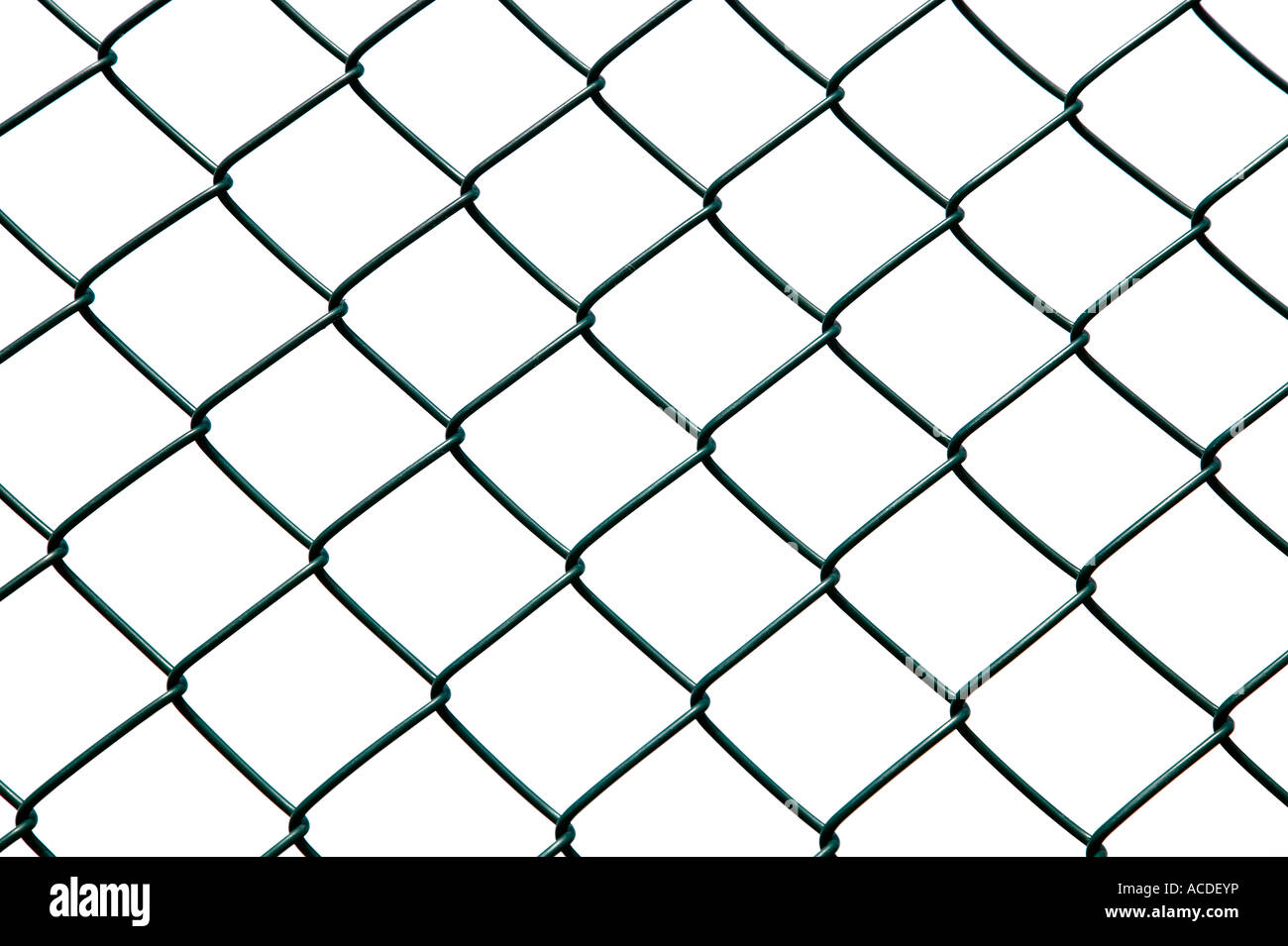 Chainlink fence isolé sur fond blanc Banque D'Images