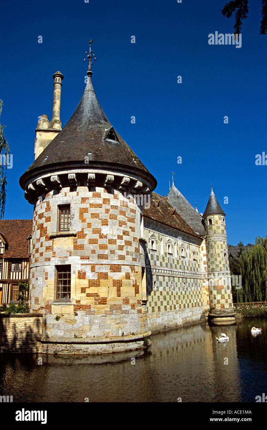 Château de Saint-Germain-de-Livet, Normandie, France Banque D'Images