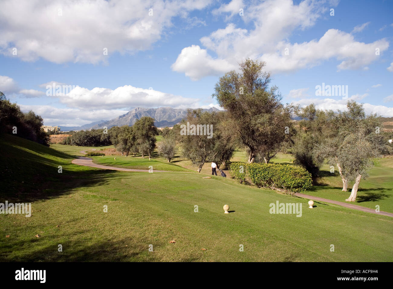 Golf à proximité de Marbella espagne liens golf Le golf fairway vert exercice sport fun loisirs passe-temps plaisir Banque D'Images