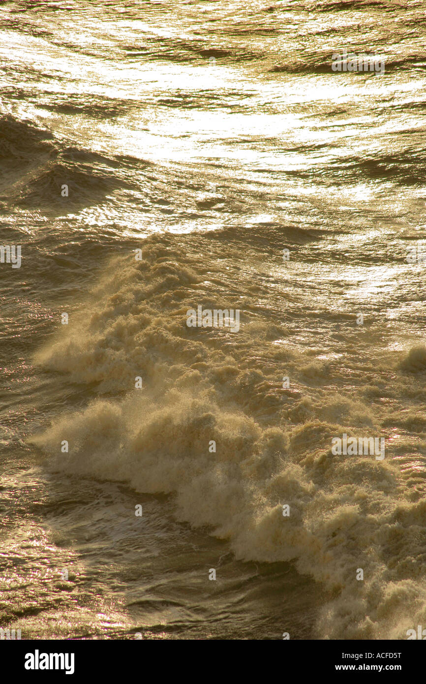 Vue sur la mer, l'aube, Manche, Sussex, Angleterre, Grande-Bretagne, Royaume-Uni, Banque D'Images