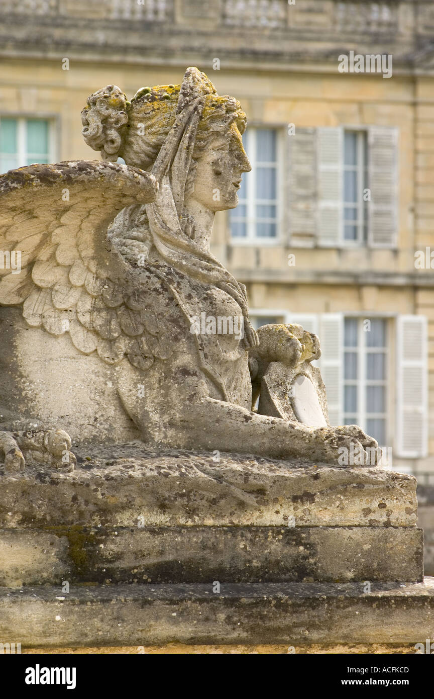 Statue d'un sphinx au château de Chantilly Chantilly France Banque D'Images