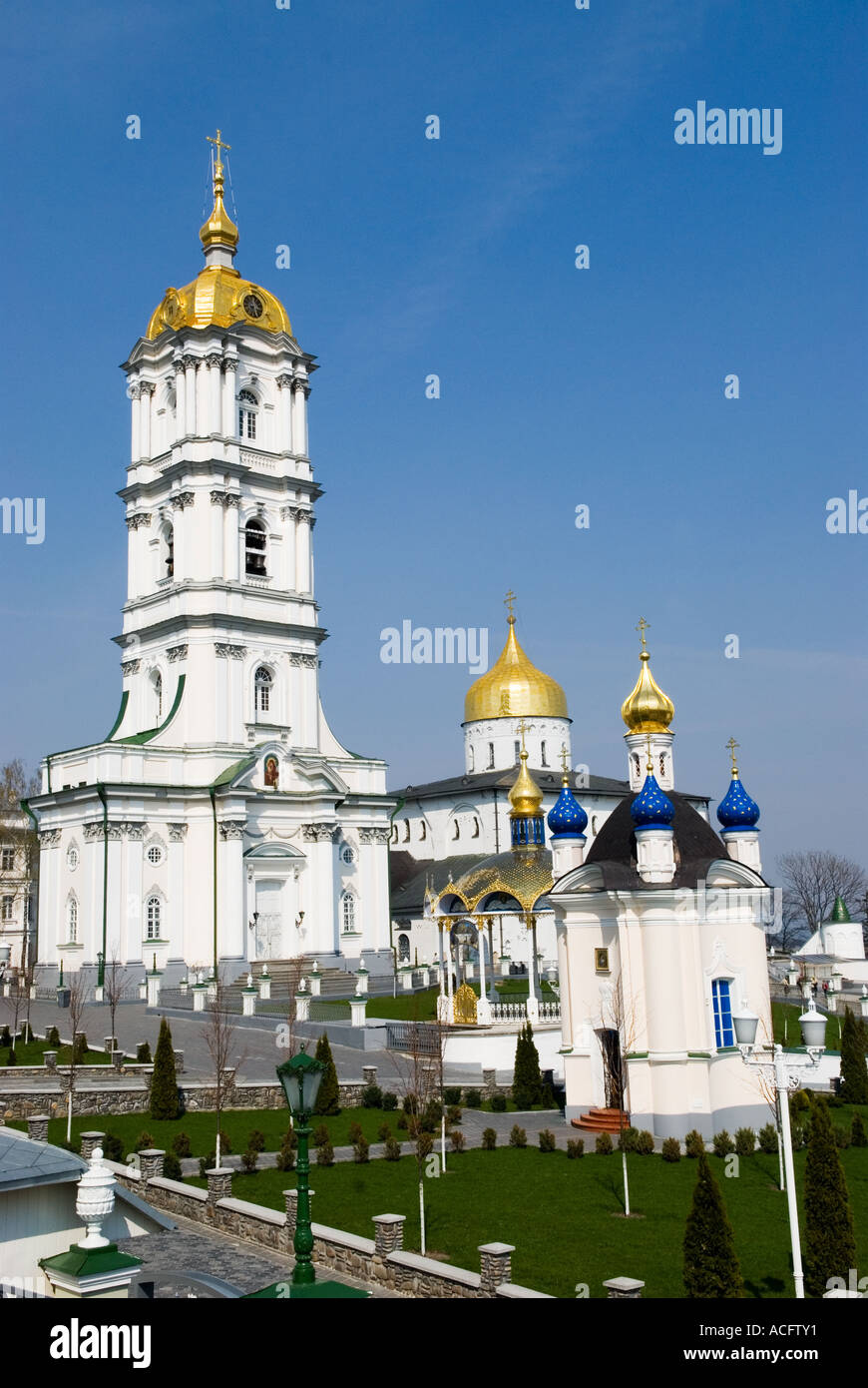 Clocher de Pochayiv Lavra Monastère Ukraine Banque D'Images