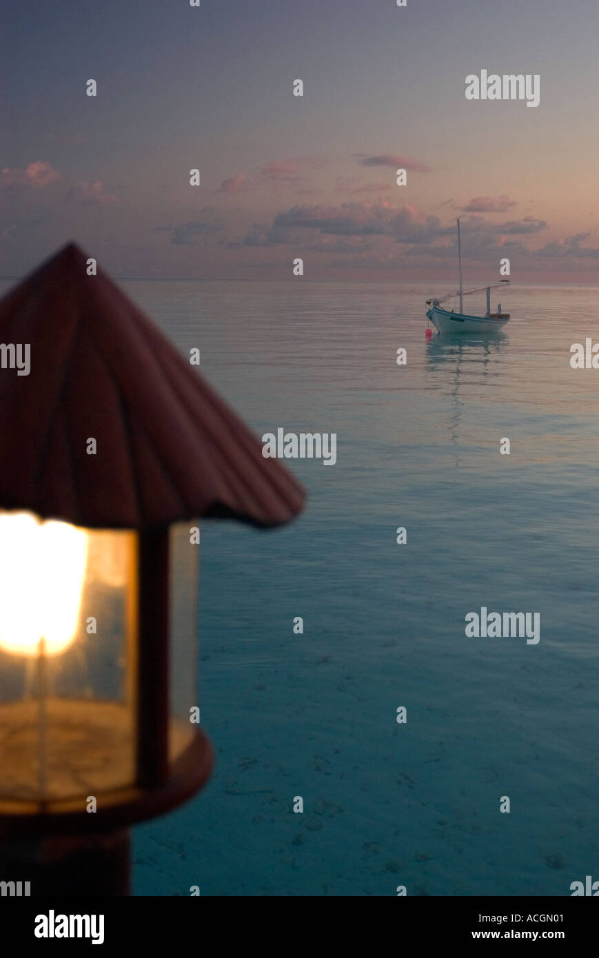 Lumière du soir dans les Maldives Banque D'Images