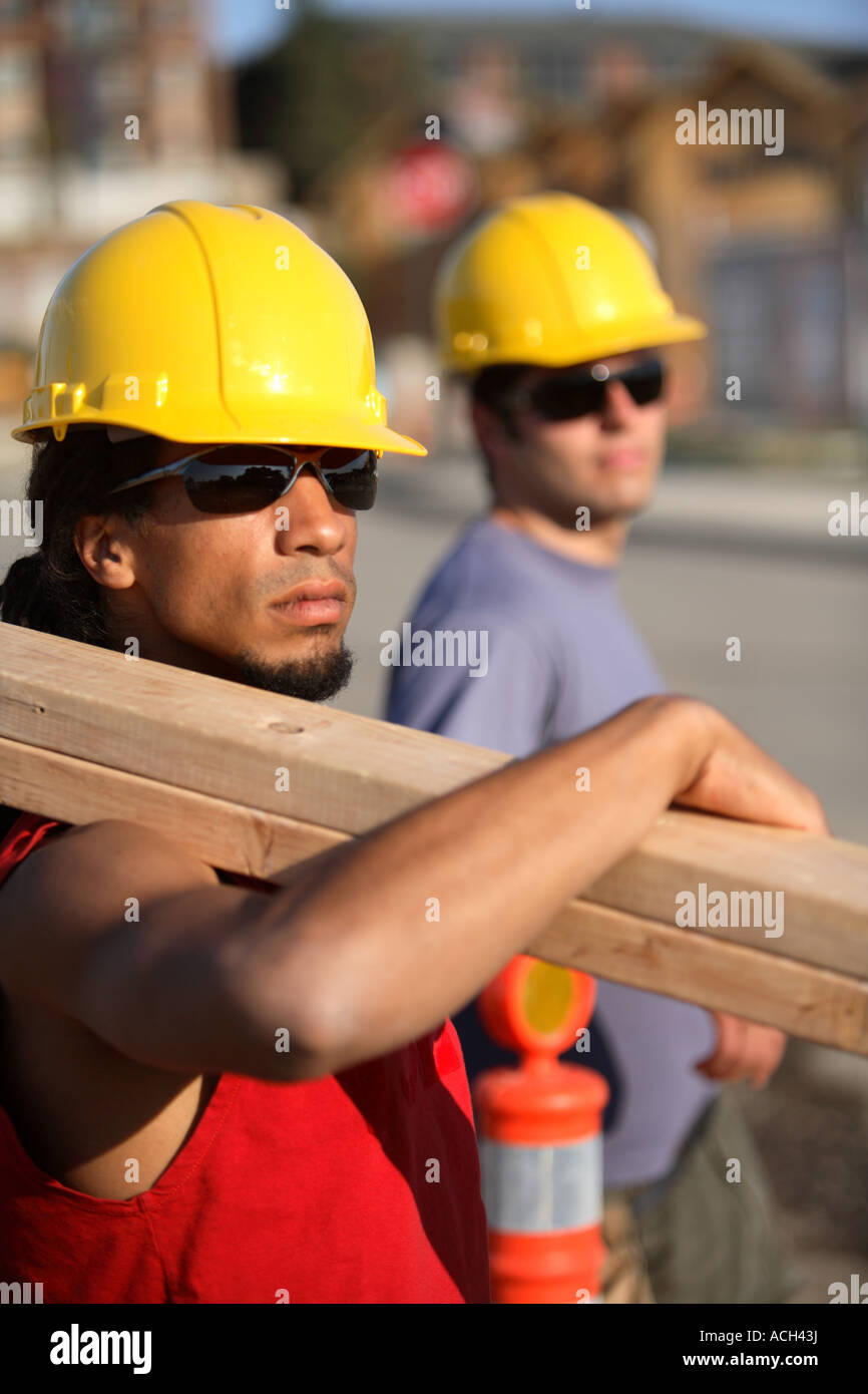 Portrait des travailleurs de la construction Banque D'Images