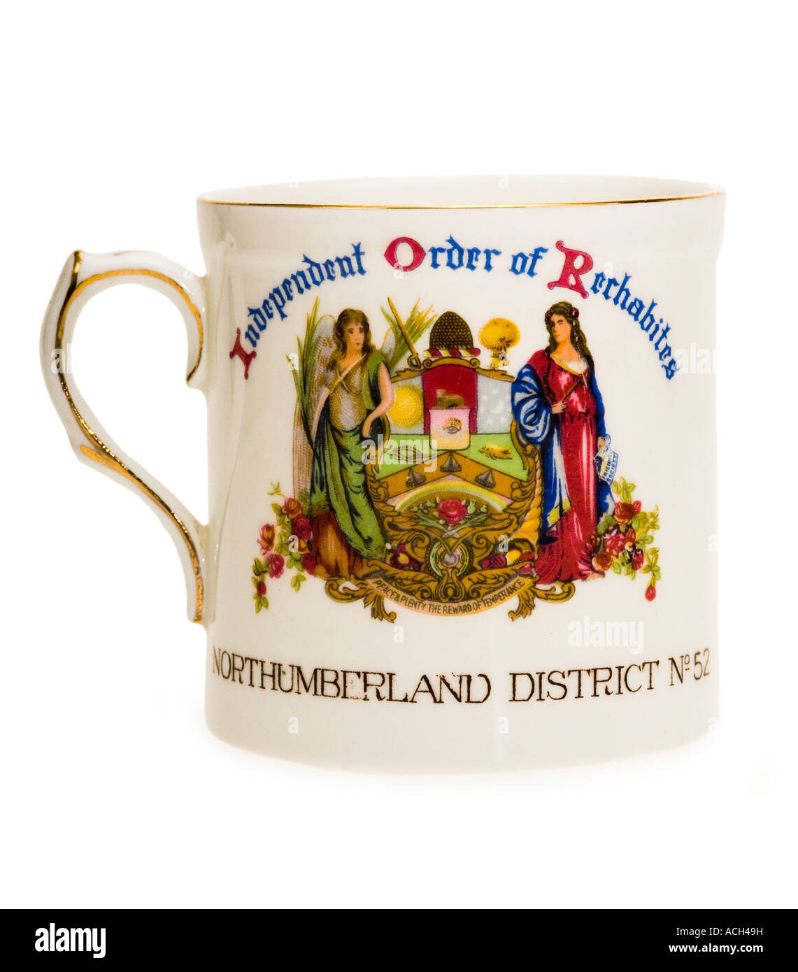 Ordre Indépendant des Récabites mug commémorative du Northumberland Royaume-uni district 1953 Banque D'Images