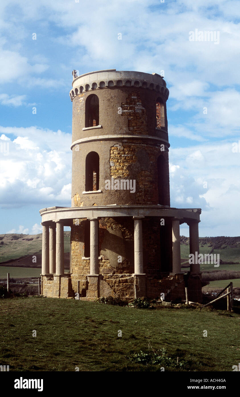 La tour en ruines Clavells Kimmeridge Dorset Banque D'Images