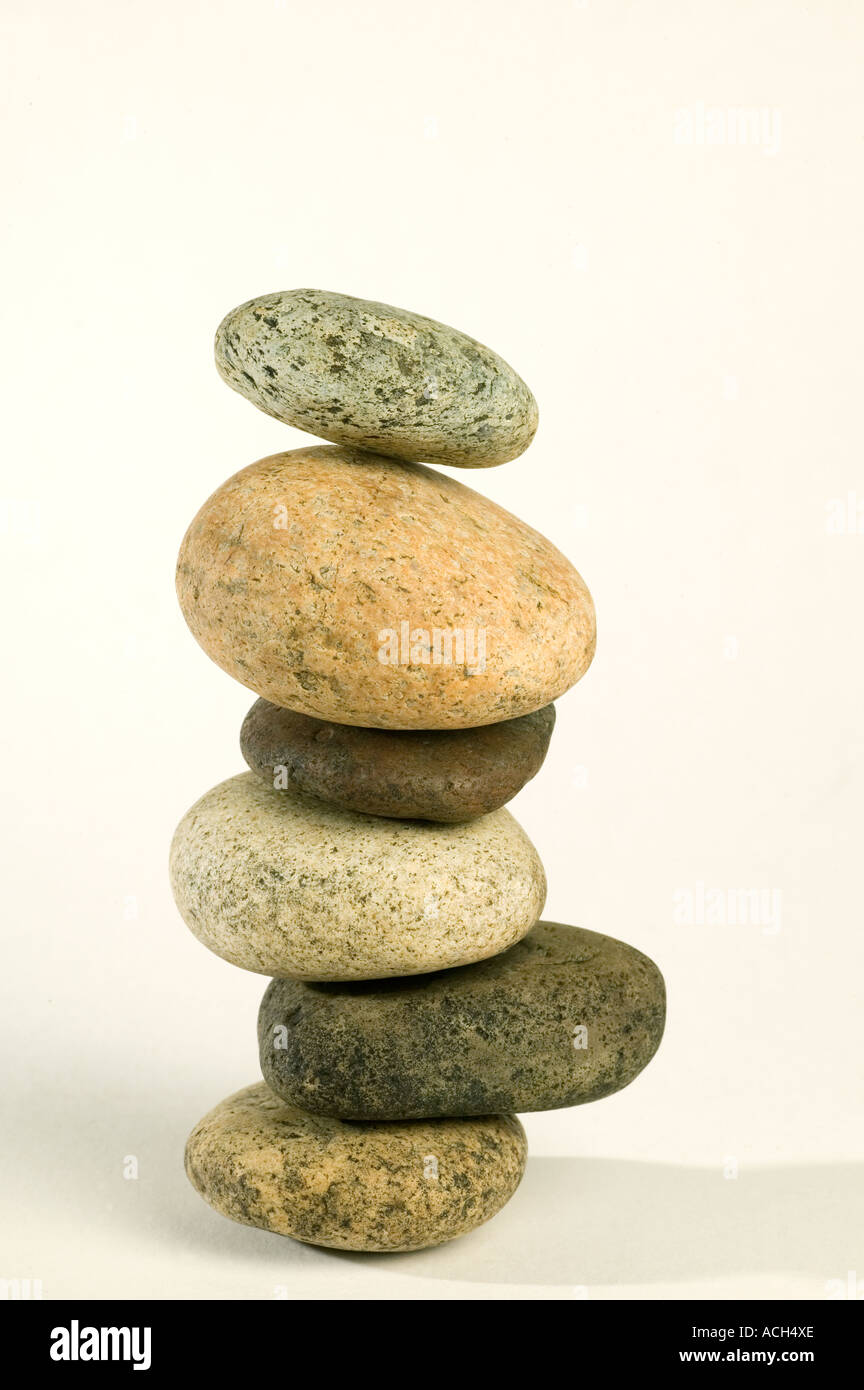 Pile de roches équilibré Banque D'Images