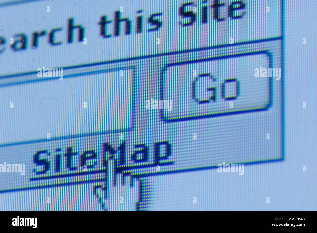 Gros plan du site d'une icône sur l'écran de l'ordinateur Banque D'Images