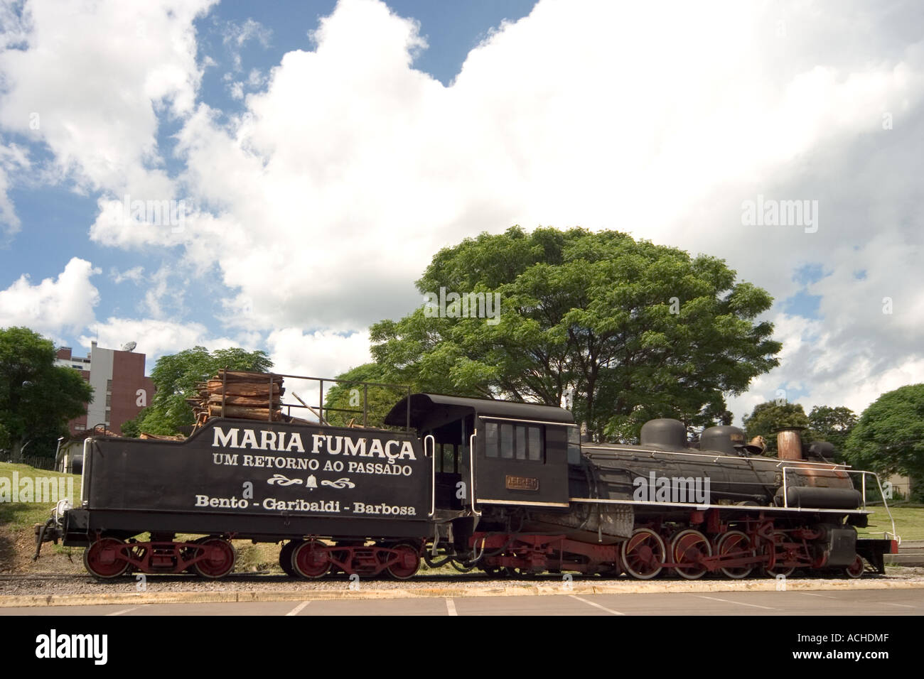 Maria Fumaca Train à vapeur train touristique en cours d'exécution entre Bento Goncalves Barbosa Garibaldi Rio Grande do Sul Banque D'Images