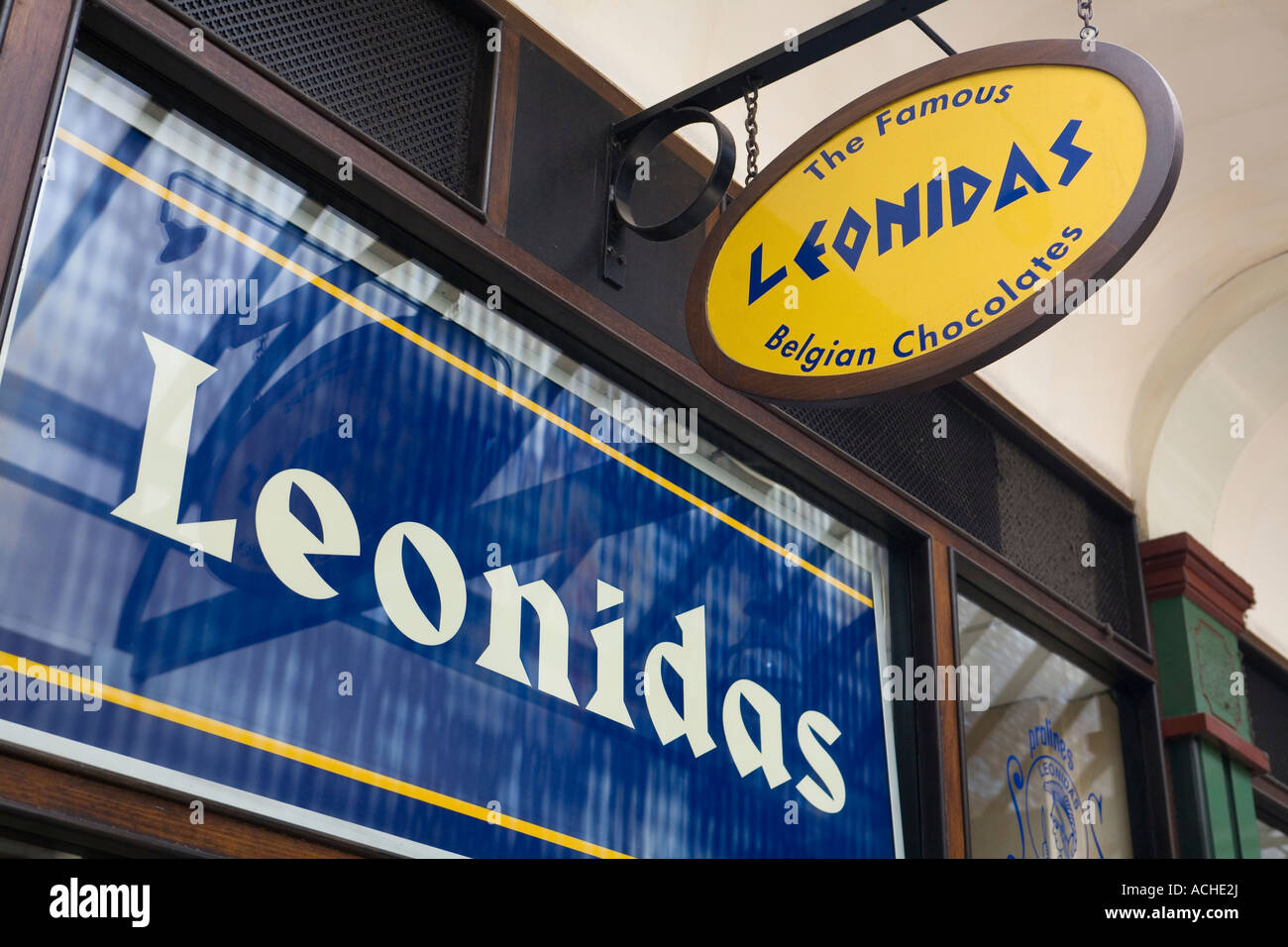 Boutique de chocolat Belge Leonidas Banque D'Images