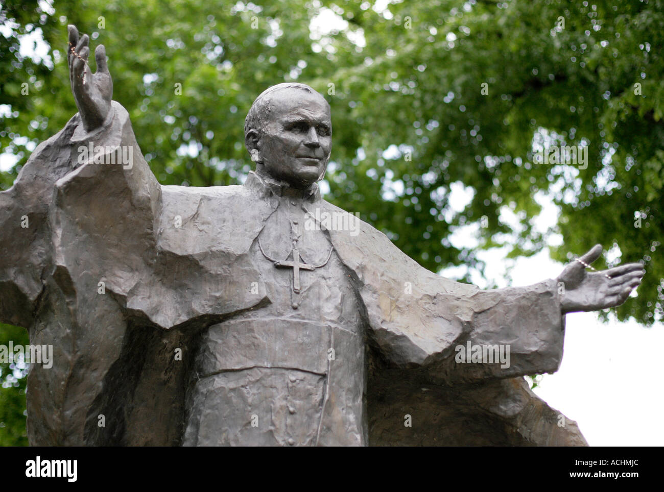 Le pape Johannes Paul II. statue à Poznan, Pologne Banque D'Images