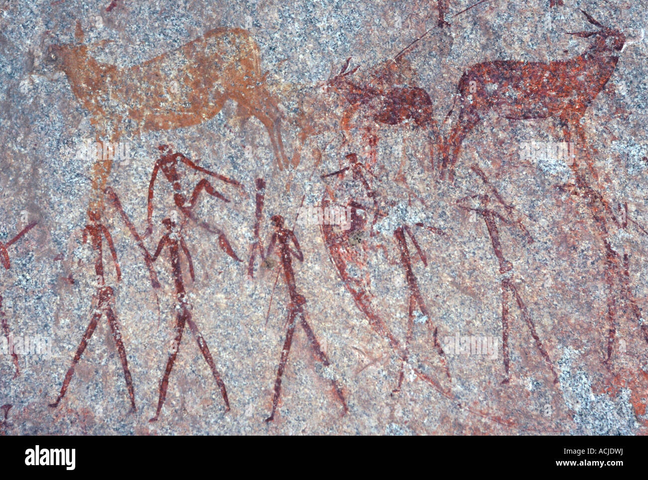 L'art rupestre San, Matobo Hills Banque D'Images