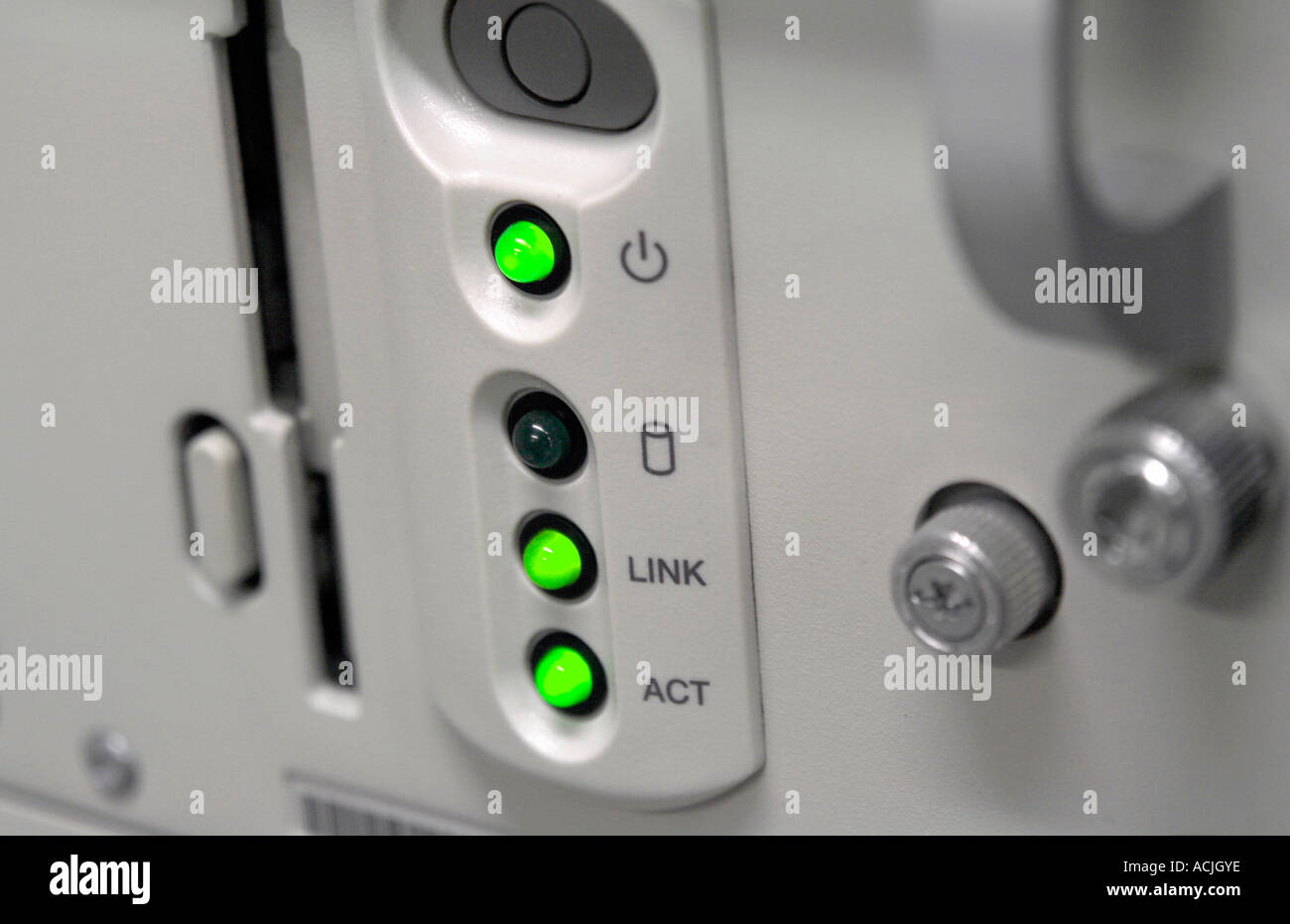 Serveur HP Proliant avec éclairage à LED Banque D'Images