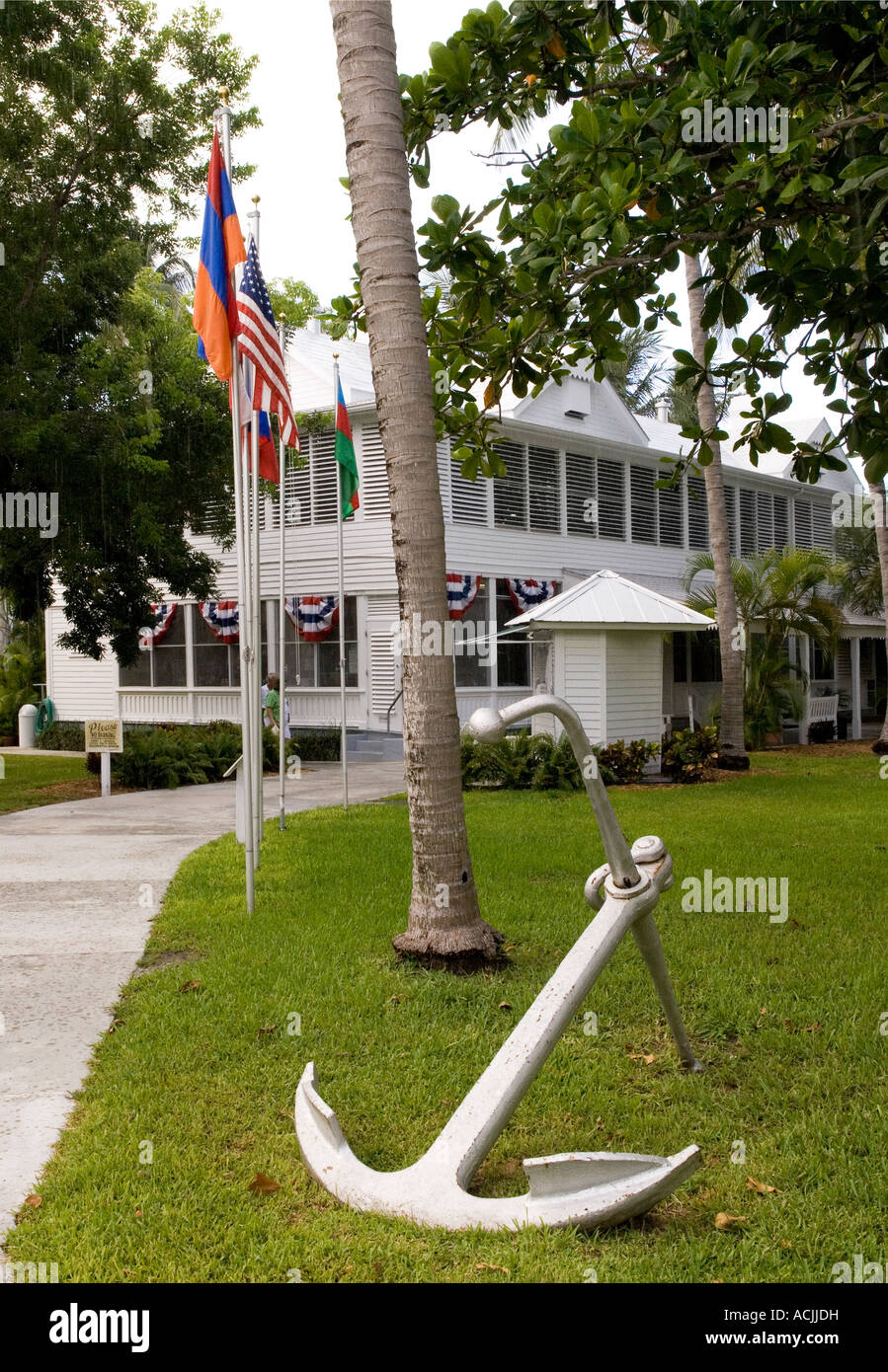 Historique petite Maison Blanche à Key West, Floride, ancienne retraite d'hiver du président américain Harry S. Truman, Florida Keys, États-Unis. Banque D'Images Historique petite Maison Blanche à Key West, Floride, ancienne retraite d'hiver du président américain Harry S. Truman, Florida Keys, États-Unis. Banque D'Images