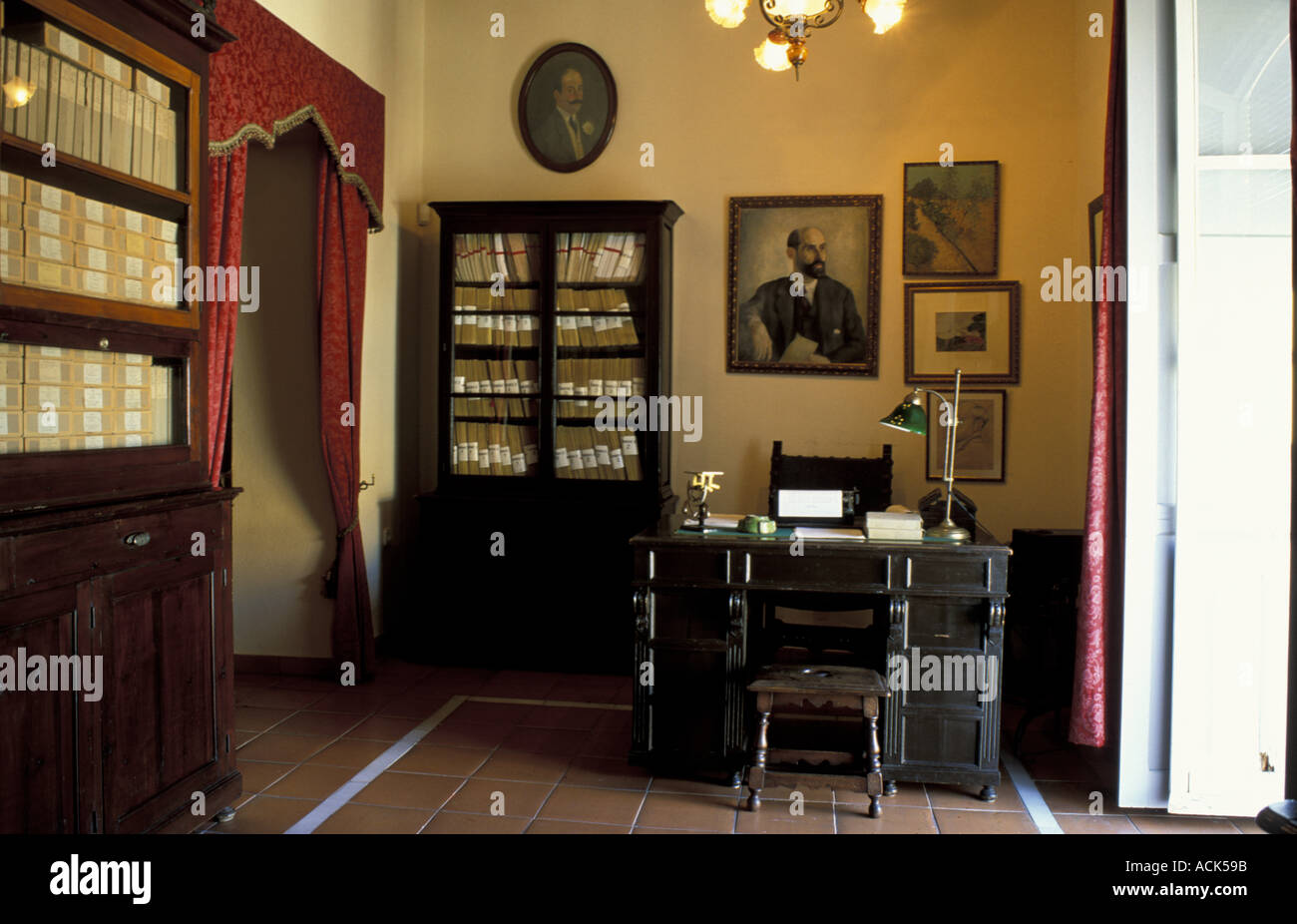 Intérieur du Musée Maison natale de prix nobel, Juan Ramon Jimenez Heulva Espagne Banque D'Images