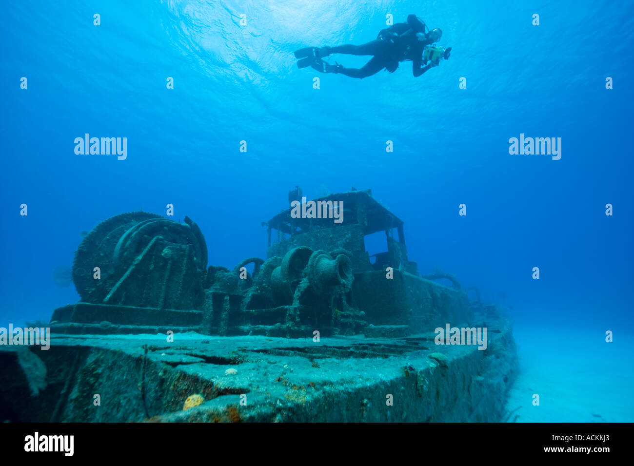 Naufrage du sous-marin Doc Poulson Grand Cayman, Cayman Islands Banque D'Images