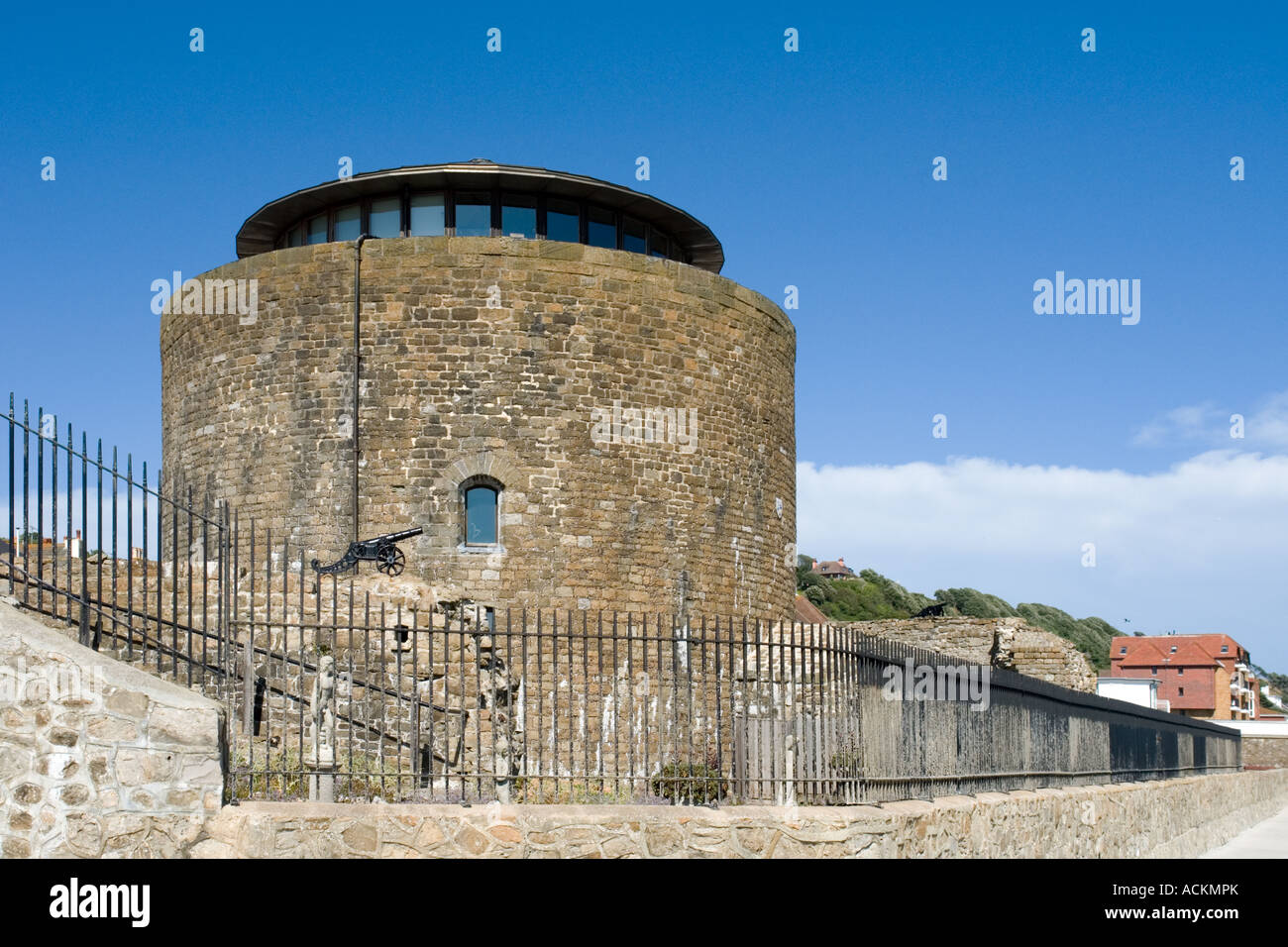 La tour Martello à Sandgate, Folkestone. Banque D'Images