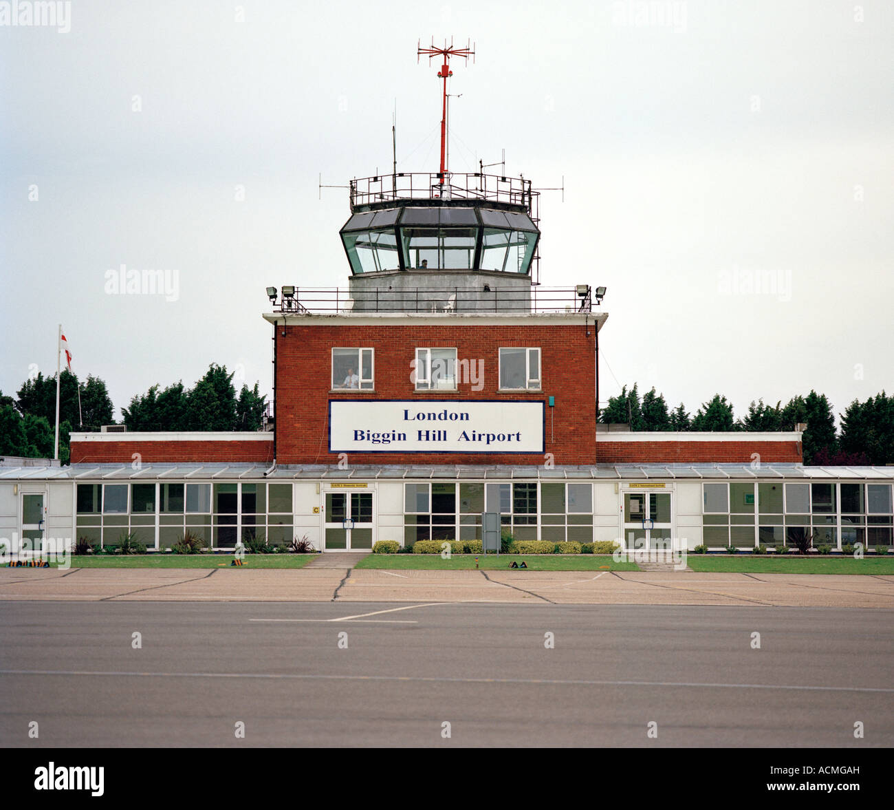 Tour de contrôle de l'aéroport de Biggin Hill, Bromley, Kent, Londres, Angleterre, Royaume-Uni. Banque D'Images