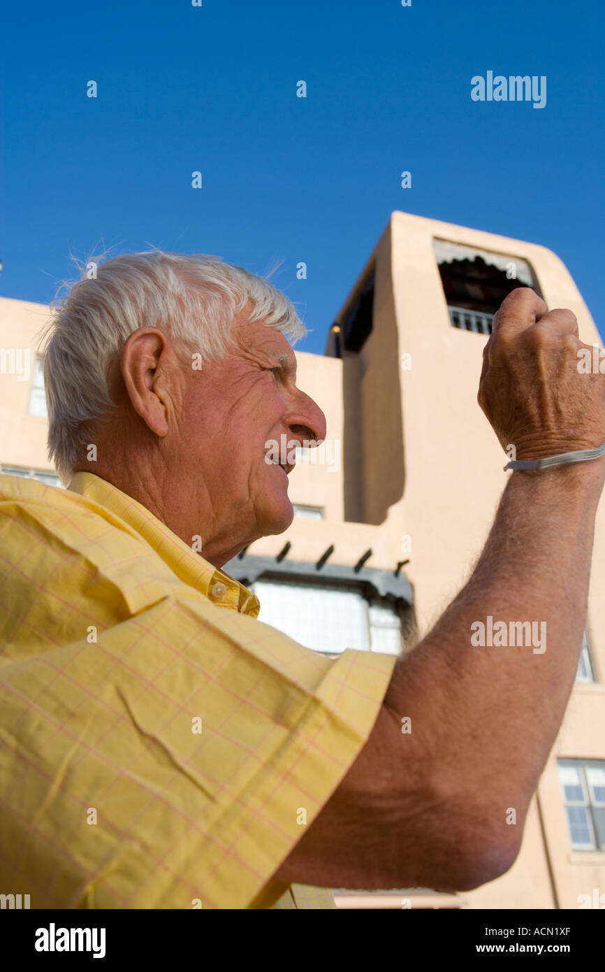 Senior en vacances à Santa Fe new mexico Banque D'Images