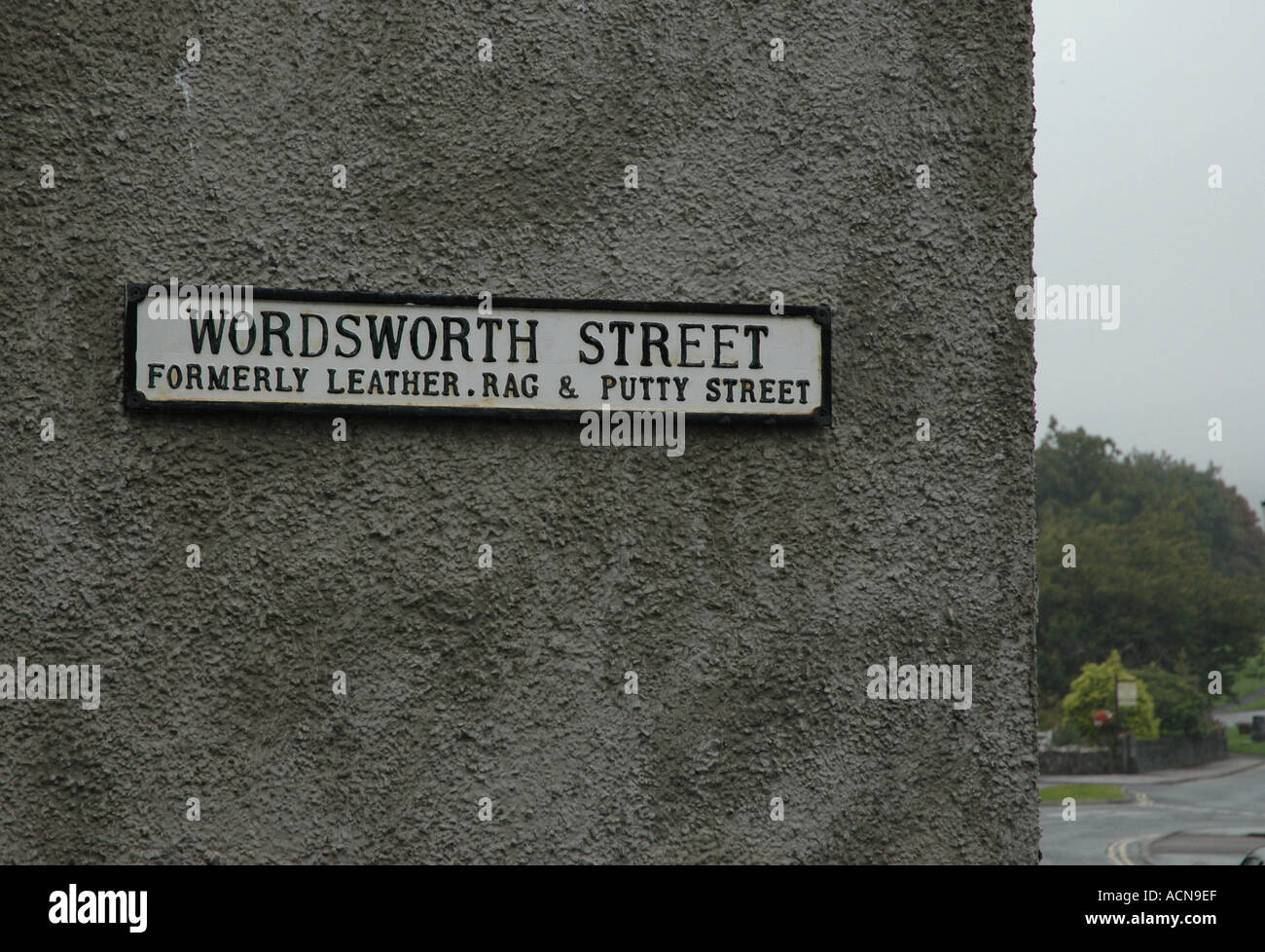 Wordsworth Street sign Hawkeshead Cumbria Lake District Angleterre Banque D'Images