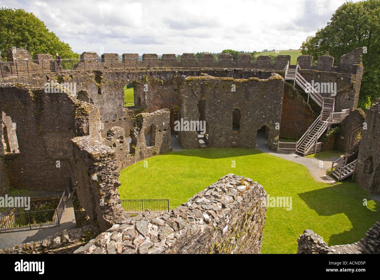 Château Restormel Angleterre Cornwall garder shell vue de l'intérieur de garder Banque D'Images