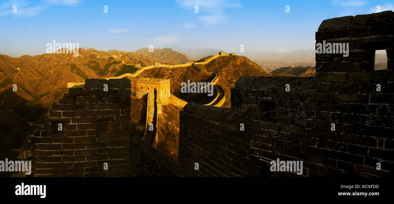 Vue panoramique de Grande Muraille Chine Banque D'Images