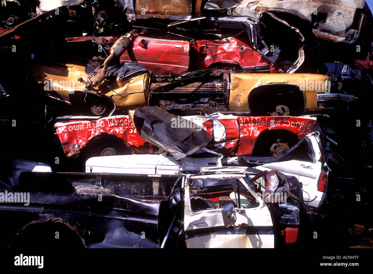 Avec ferrailles broyées Banque D'Images