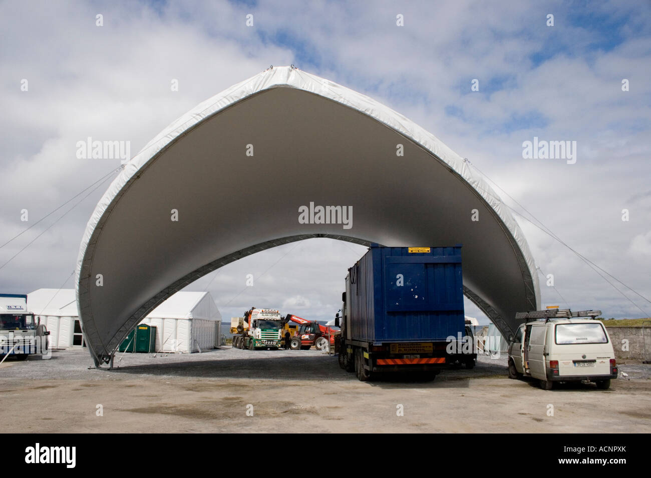 Festival de musique en plein air arena et du stade en construction, de l'Irlande Banque D'Images