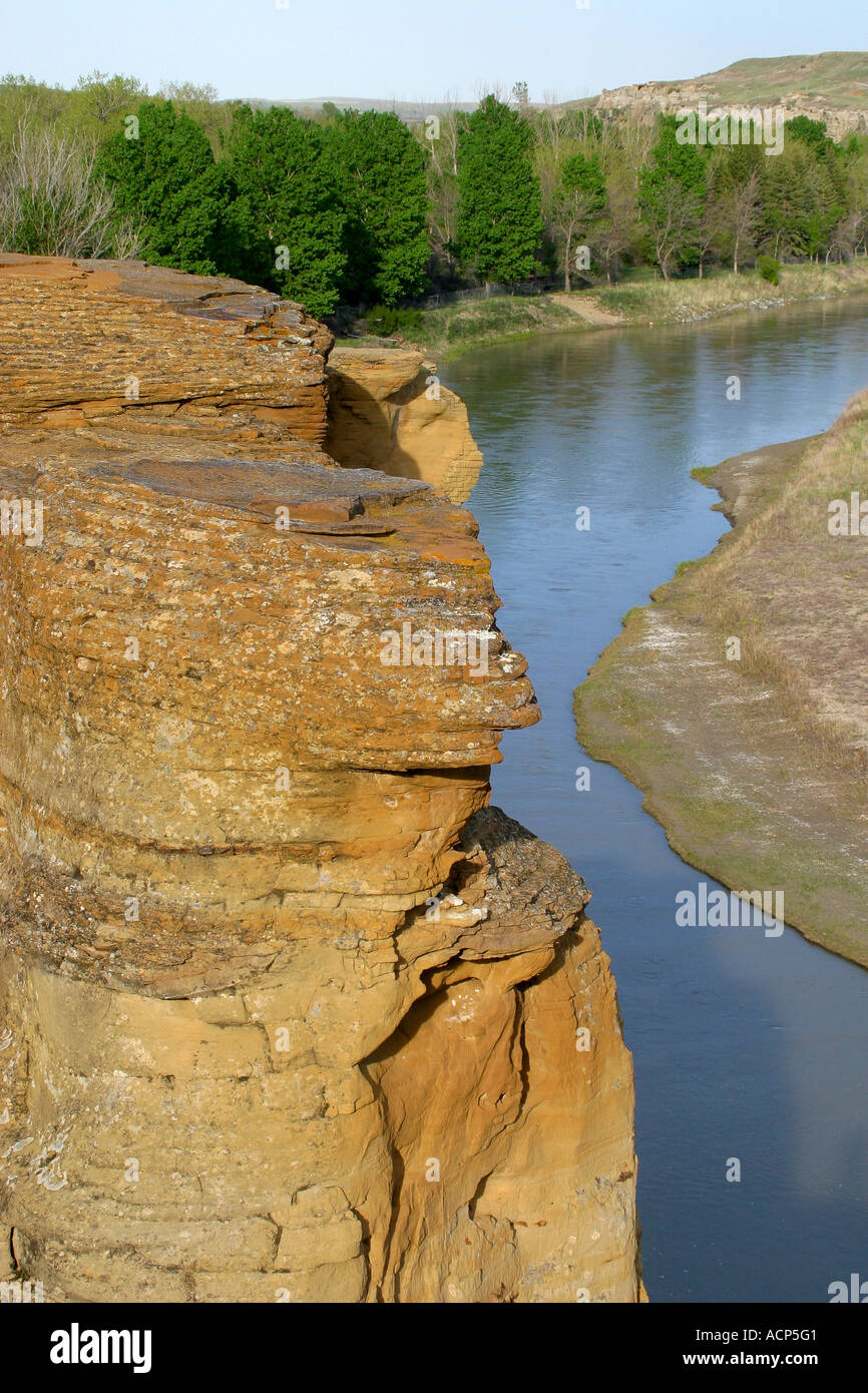 Commission géologique ; Vallée de la rivière Milk (Alberta), Canada, et au Montana, USA. Banque D'Images