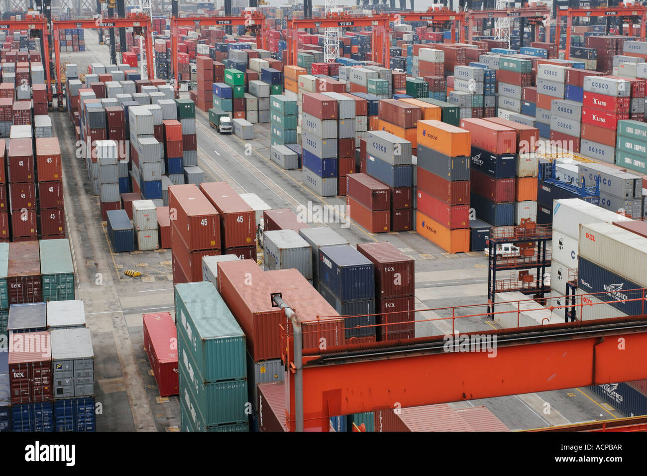 Kwai Chung container port à Hong Kong Banque D'Images