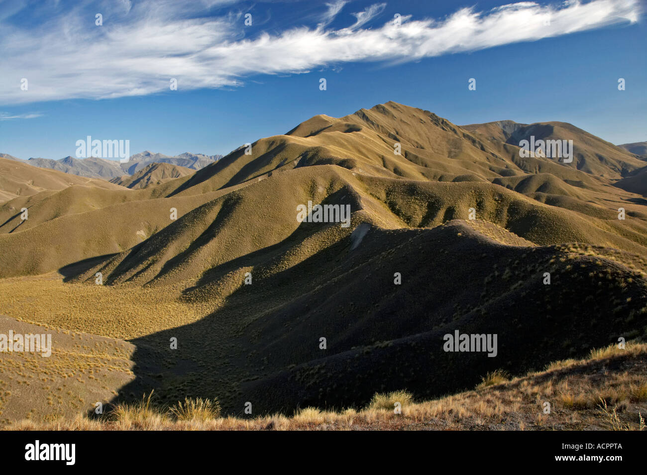 Lindis Pass Otago ile sud Nouvelle Zelande Banque D'Images