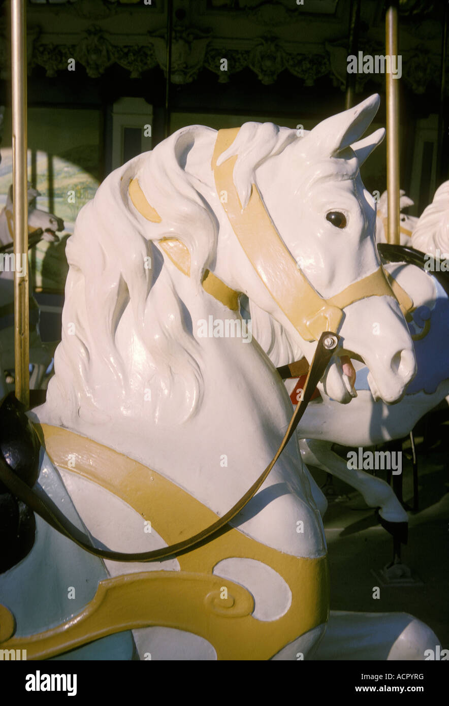 Merry go round antique cheval carrousel Six Flags over Texas USA Amérique du Sud Banque D'Images