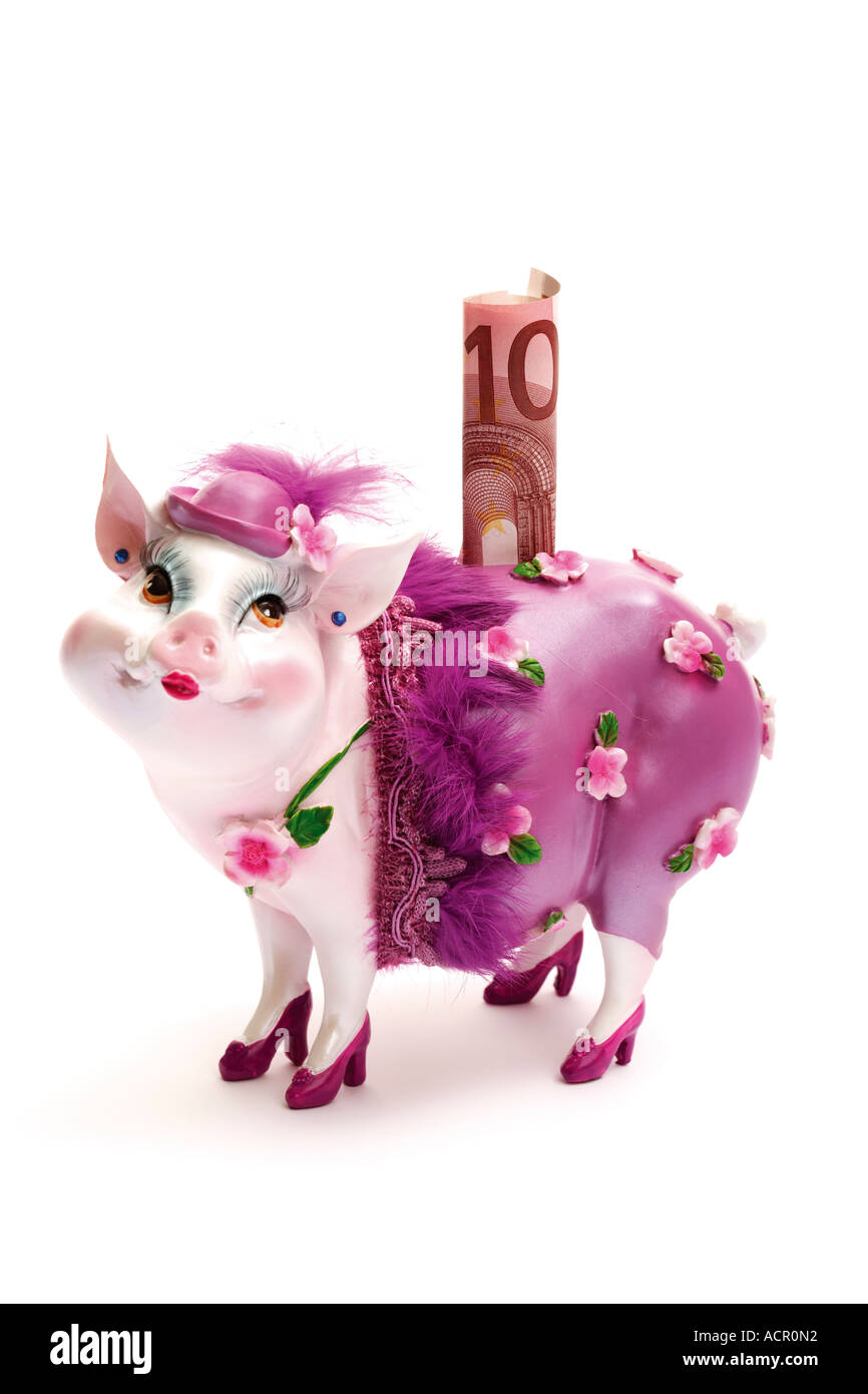 Dressed Up piggy bank Banque D'Images