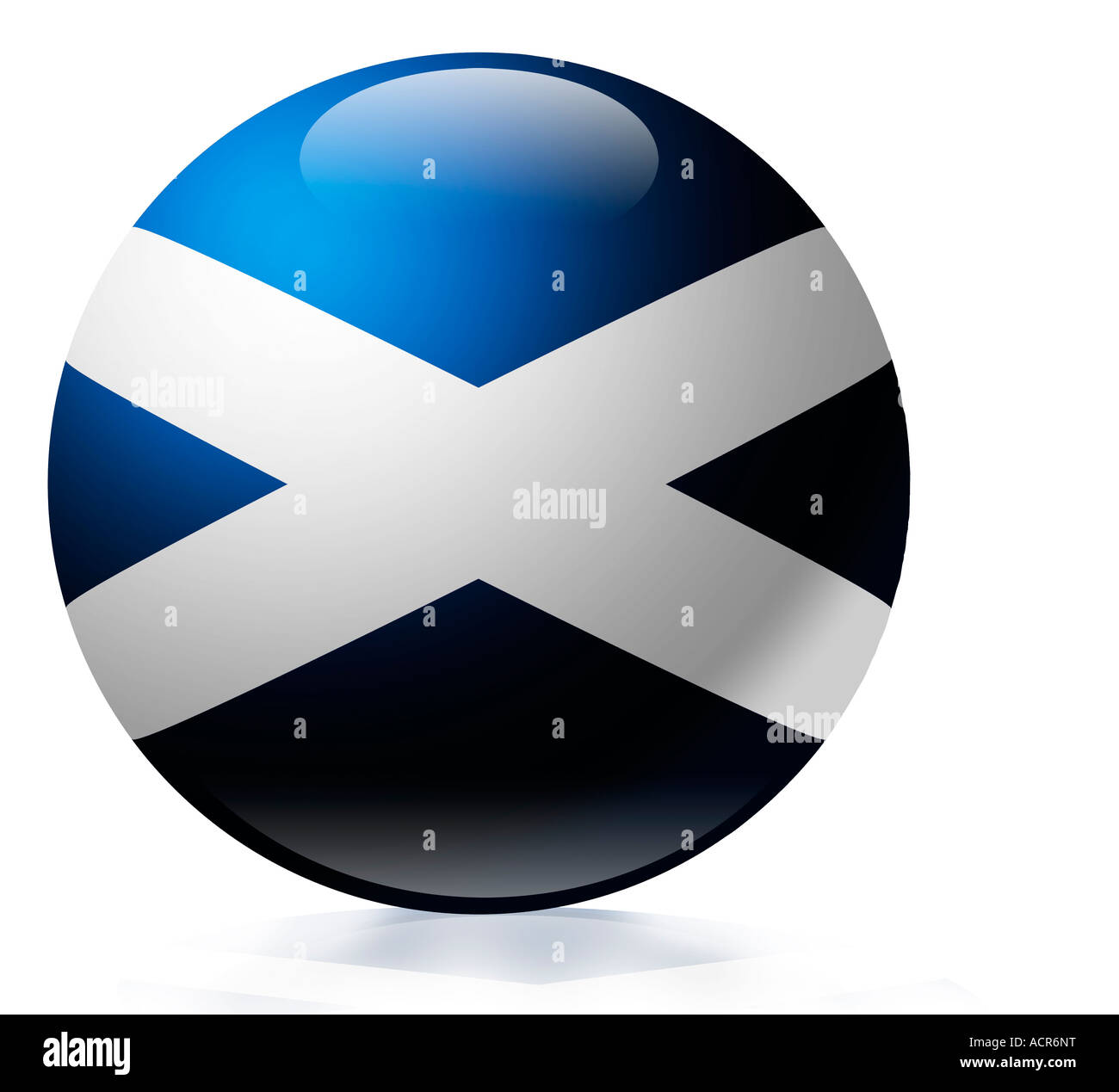 L'Écosse drapeau comme une bille de verre Banque D'Images