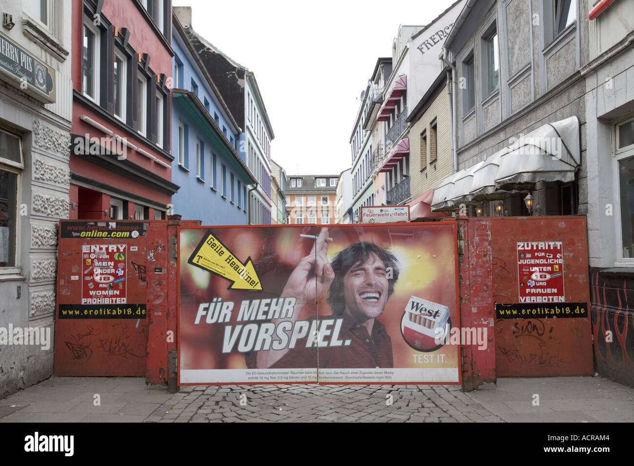 Herbertstrasse, St Pauli, Reeperbahn, Hambourg, Allemagne Banque D'Images