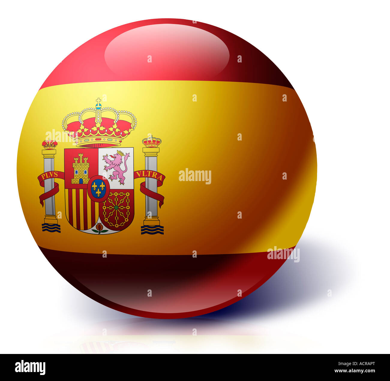 Drapeau de l'Espagne comme une bille de verre Banque D'Images