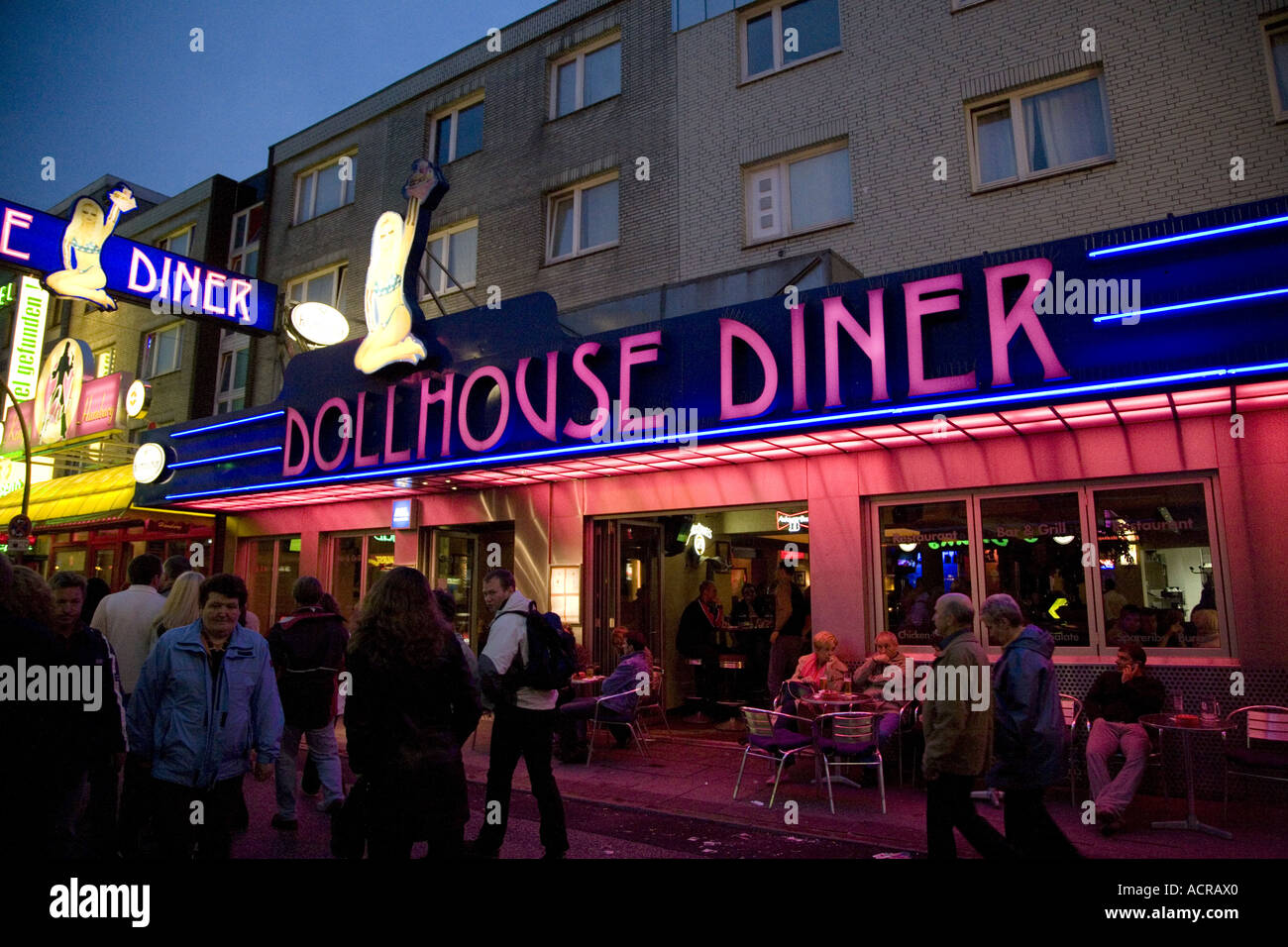 Diner de dollhouse, Grosse Freiheit, St Pauli, Reeperbahn, Hambourg, Allemagne Banque D'Images