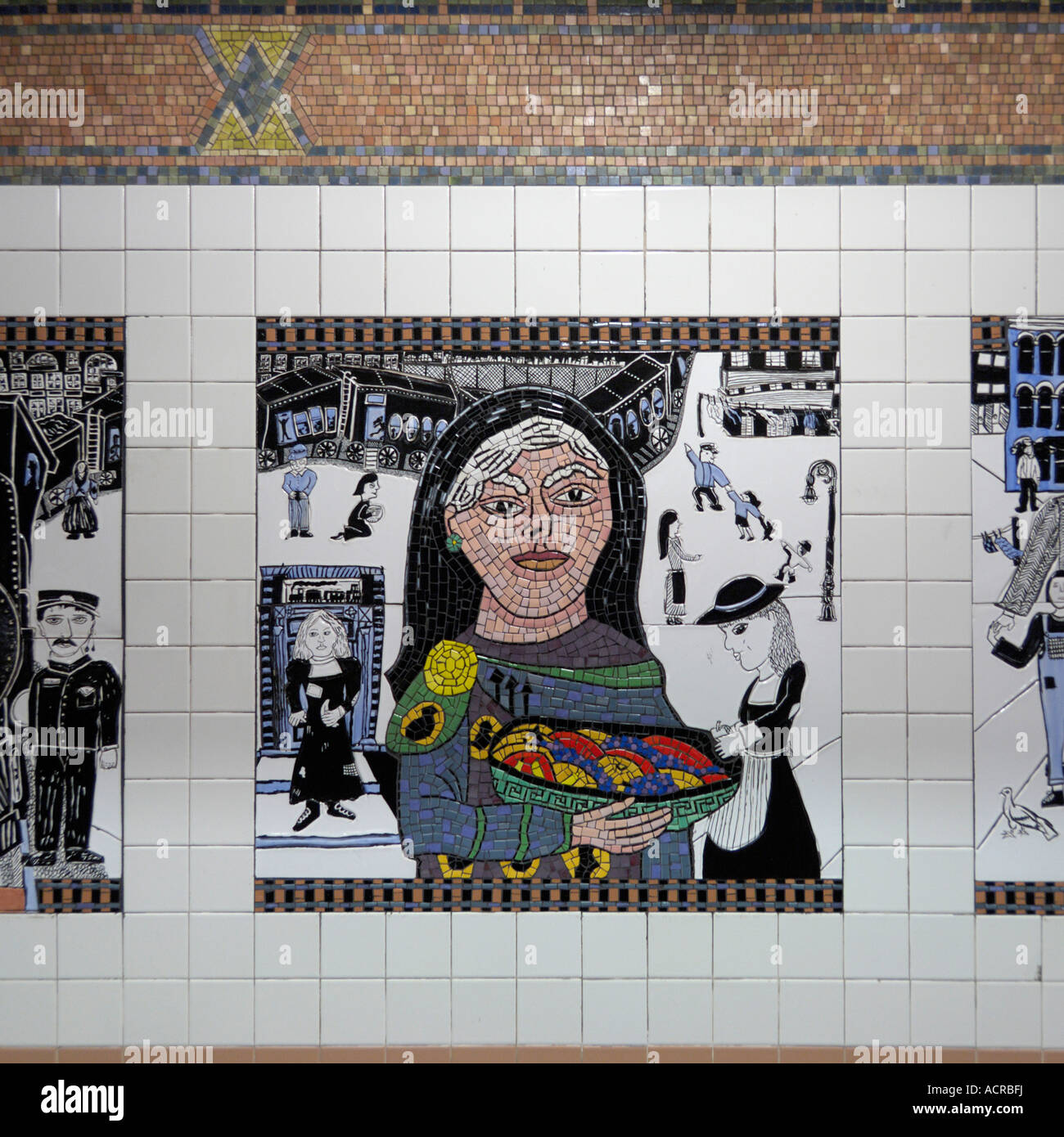 Mosaïque du métro New York USA Banque D'Images