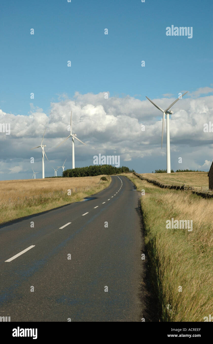 Les éoliennes près de County Durham Angleterre Tow Law Banque D'Images