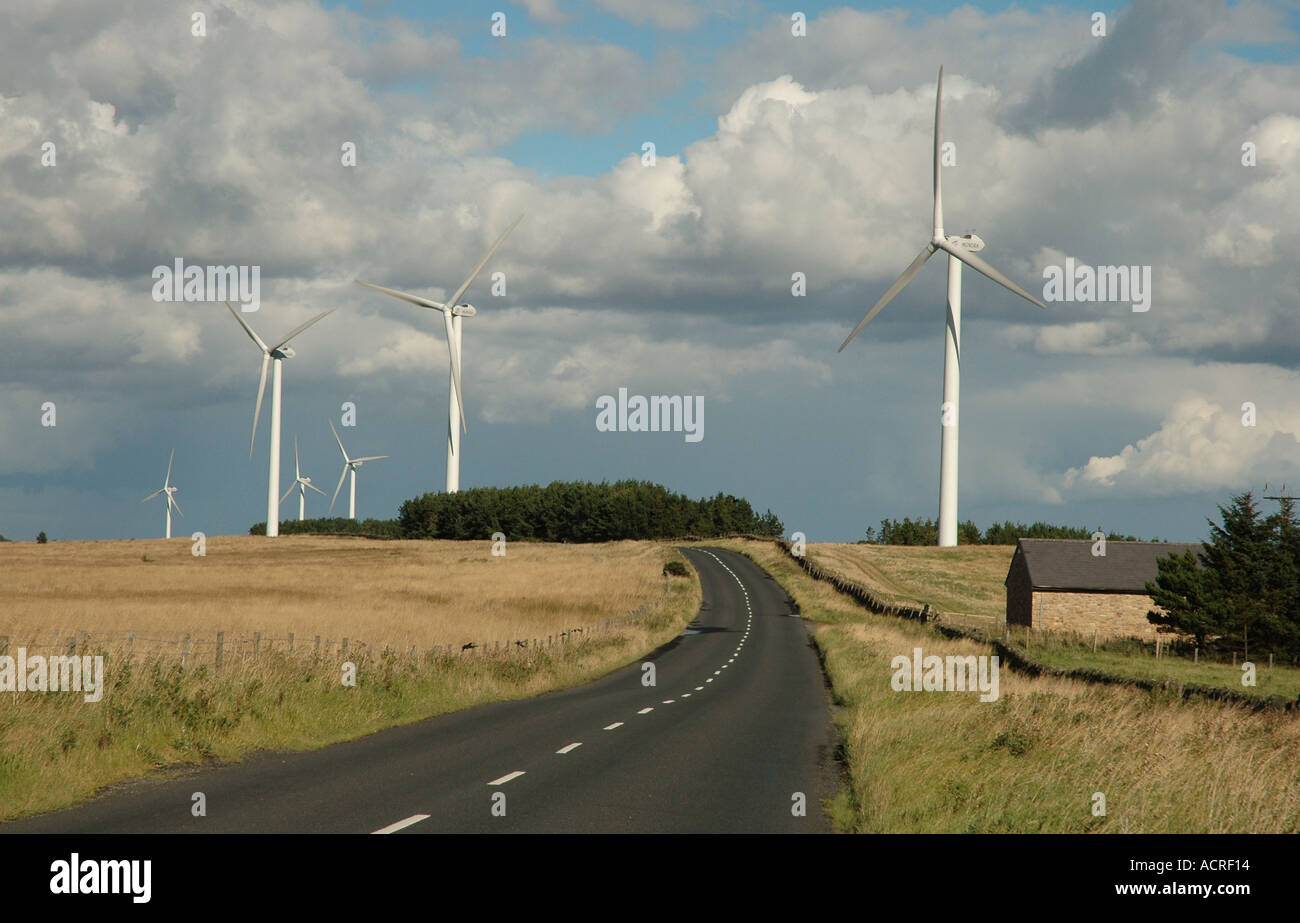 Les éoliennes près de County Durham Angleterre Tow Law Banque D'Images