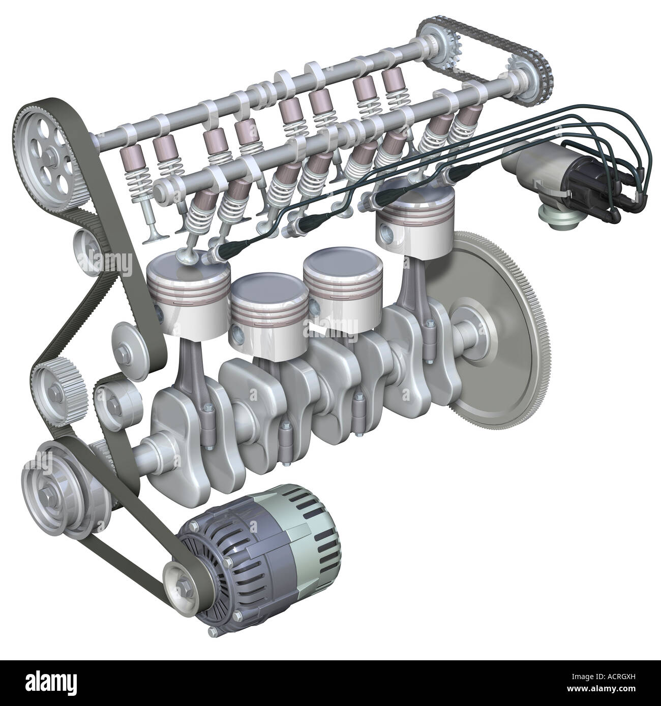 Moteur en coupe Photo Stock - Alamy