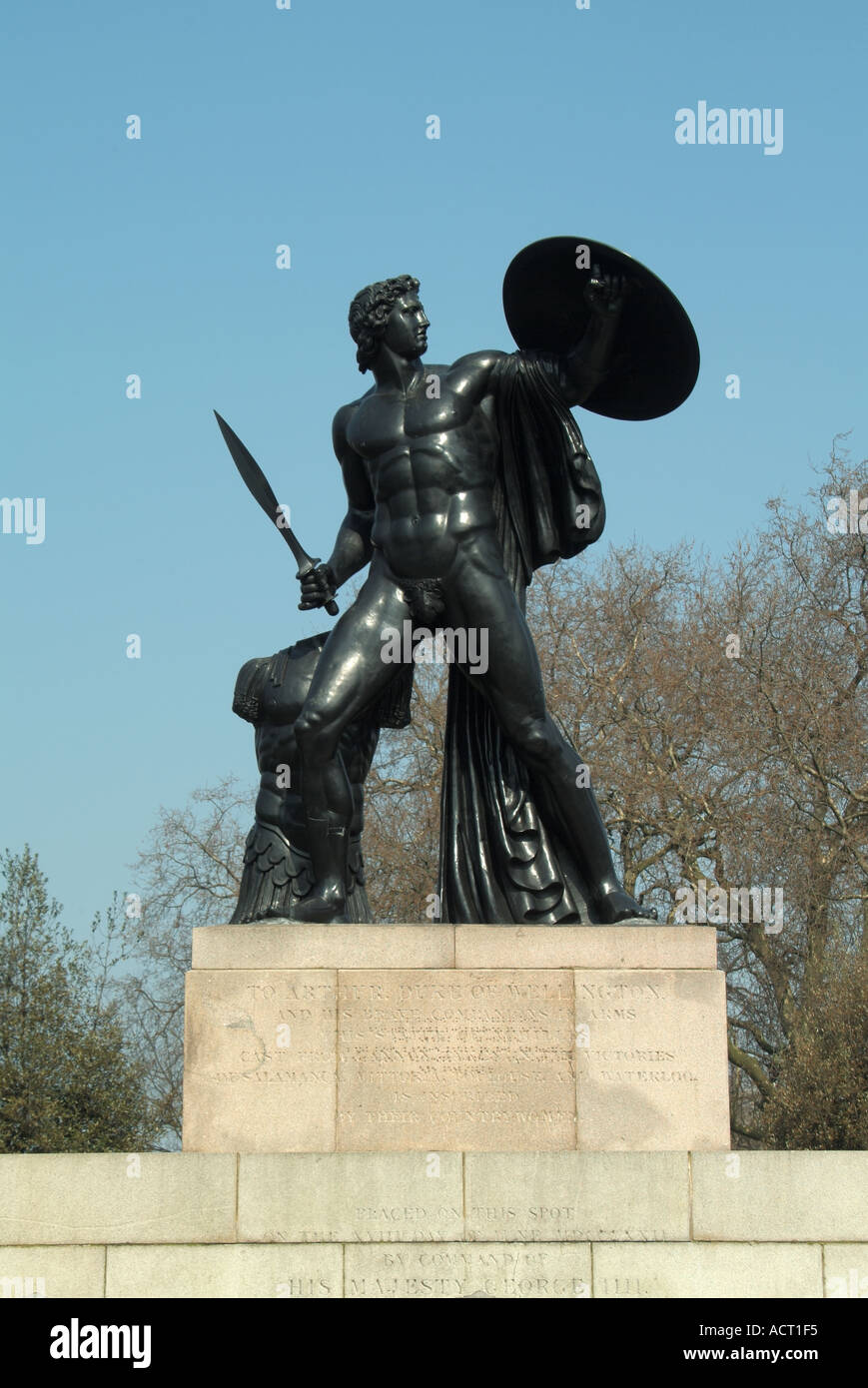 London Hyde Park statue d'Achille par Richard Westmacott commémorant Duc de Wellington Banque D'Images