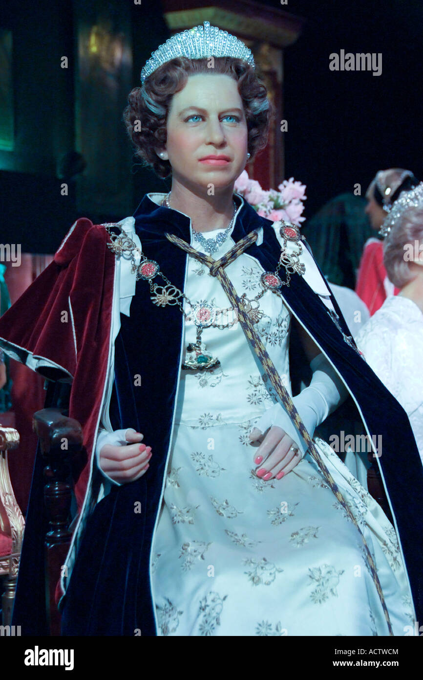 La reine Elizabeth II EN Royal London Wax Museum Banque D'Images